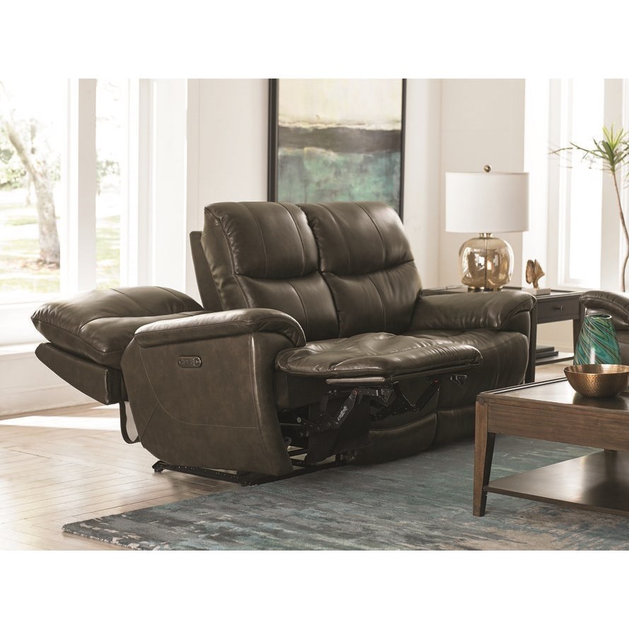 Bassett leather best sale reclining sofa